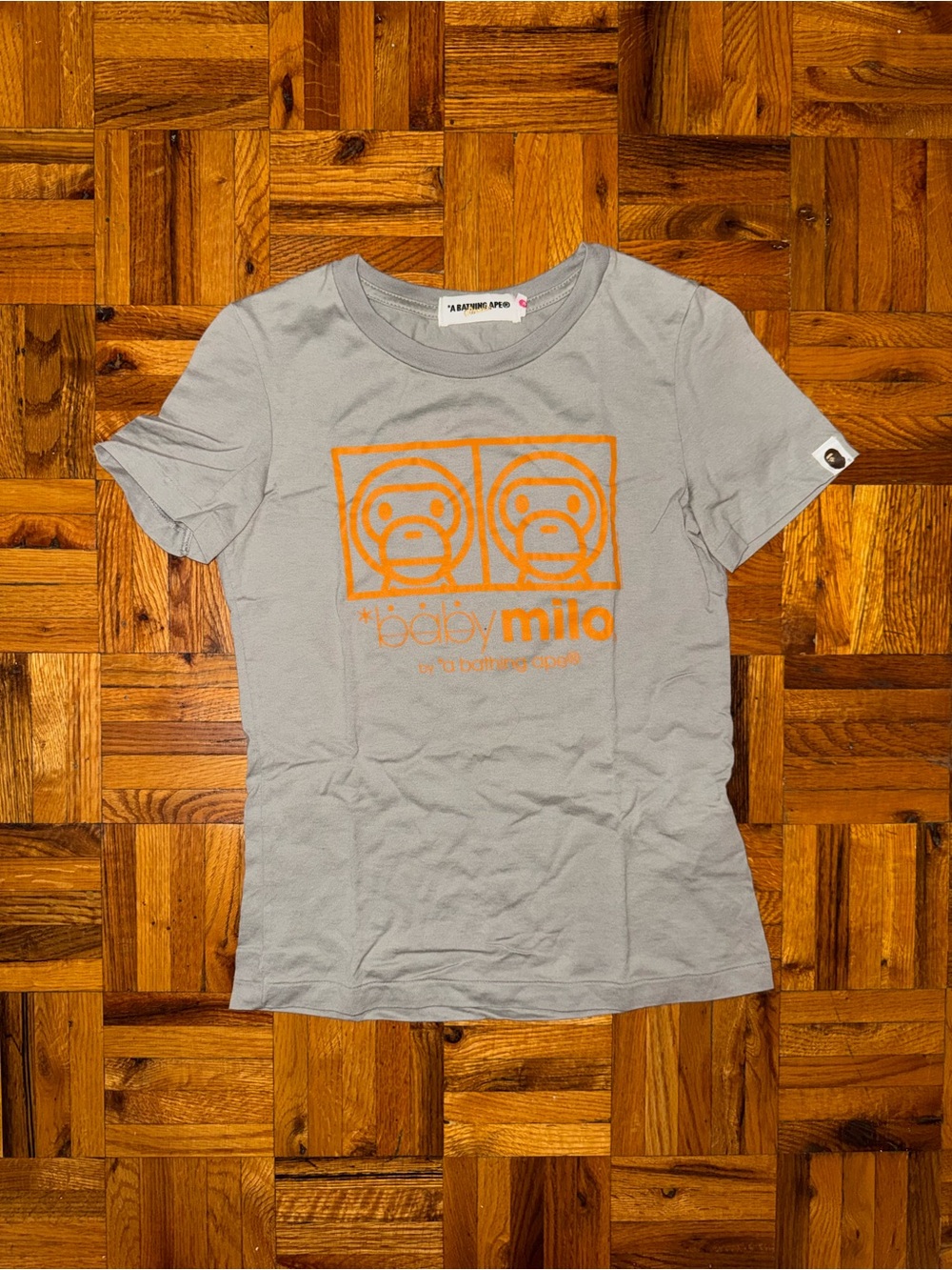 A Bathing Ape Baby Milo Gray Baby Tee